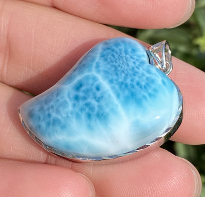 Larimar,AAAA Natural Dominican Larimar Pendant,Larimar Bracelet,Anniversary Gift, Larimar Jewelry,SilverJewelry E379