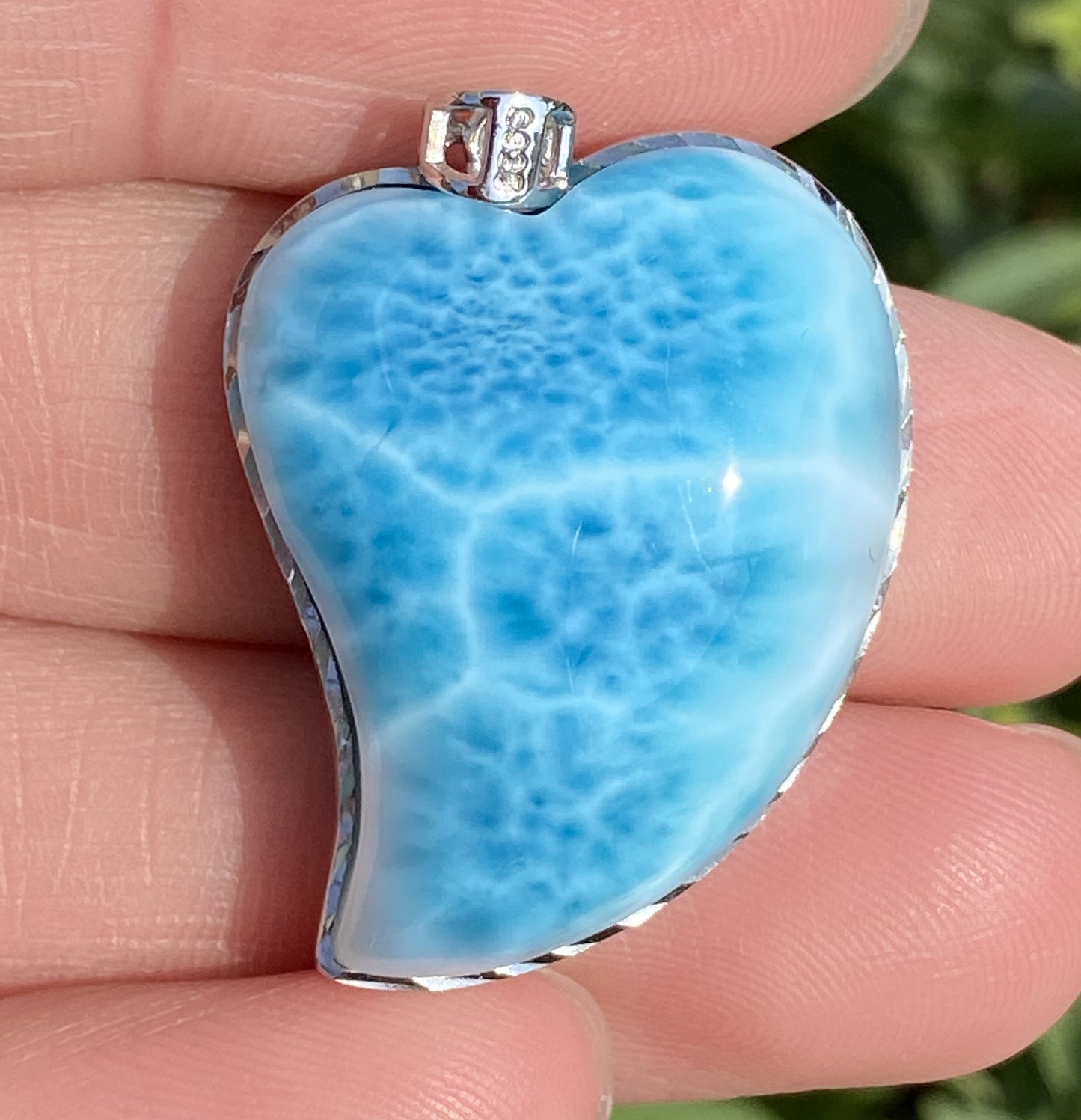 Larimar,AAAA Natural Dominican Larimar Pendant,Larimar Bracelet,Anniversary Gift, Larimar Jewelry,SilverJewelry E379