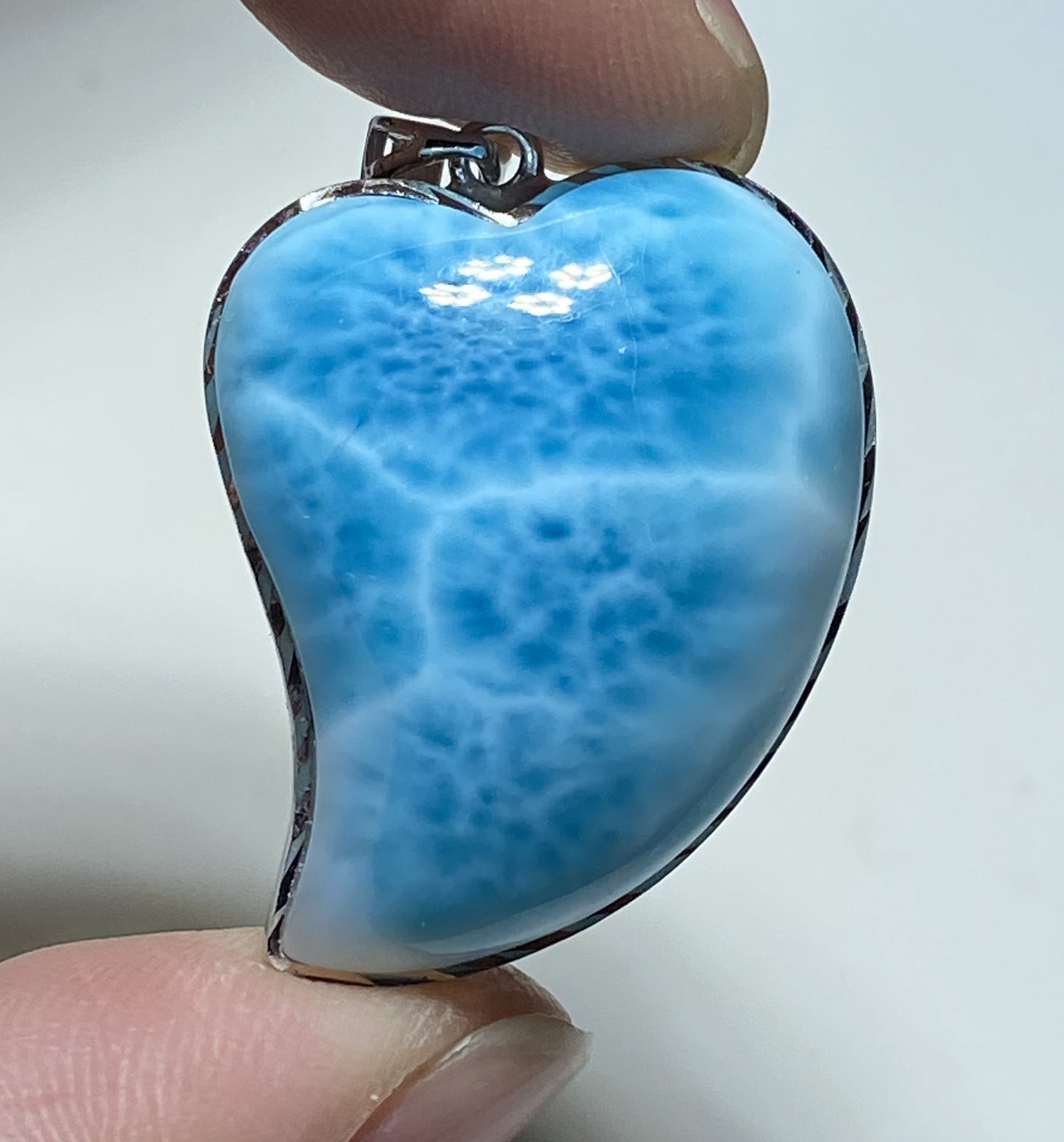 Larimar,AAAA Natural Dominican Larimar Pendant,Larimar Bracelet,Anniversary Gift, Larimar Jewelry,SilverJewelry E379