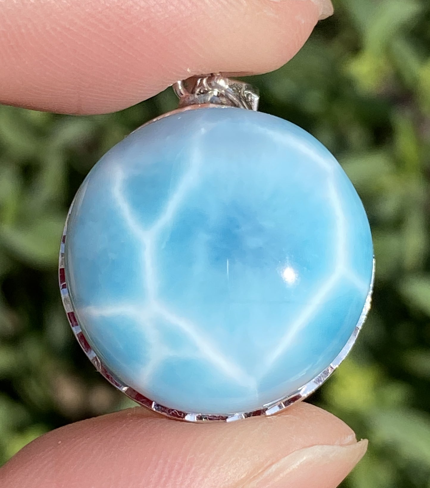 Larimar,AAAA Natural Dominican Larimar Pendant,Larimar Bracelet,Anniversary Gift, Larimar Jewelry,SilverJewelry ET380