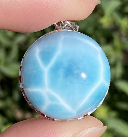 Larimar,AAAA Natural Dominican Larimar Pendant,Larimar Bracelet,Anniversary Gift, Larimar Jewelry,SilverJewelry ET380