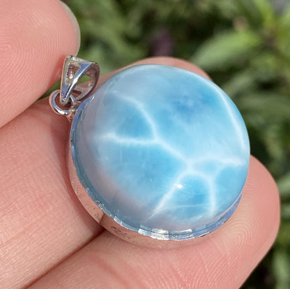 Larimar,AAAA Natural Dominican Larimar Pendant,Larimar Bracelet,Anniversary Gift, Larimar Jewelry,SilverJewelry ET380