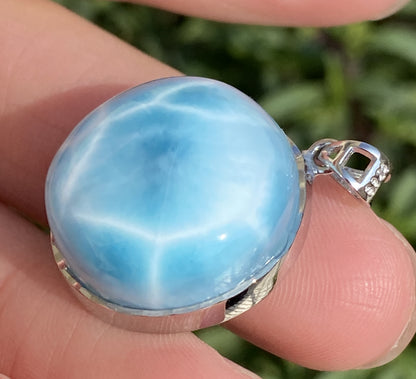 Larimar,AAAA Natural Dominican Larimar Pendant,Larimar Bracelet,Anniversary Gift, Larimar Jewelry,SilverJewelry ET380