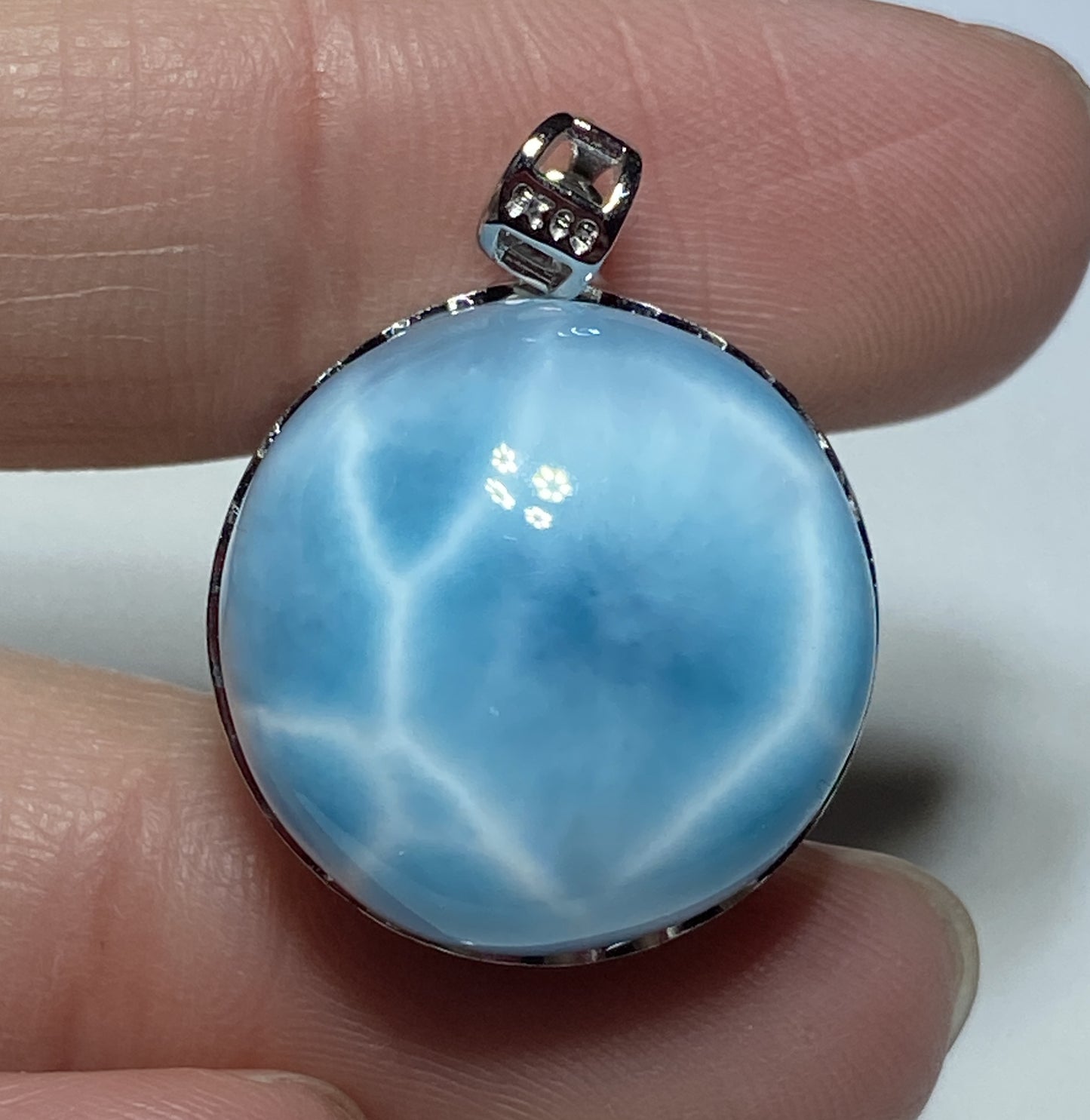 Larimar,AAAA Natural Dominican Larimar Pendant,Larimar Bracelet,Anniversary Gift, Larimar Jewelry,SilverJewelry ET380