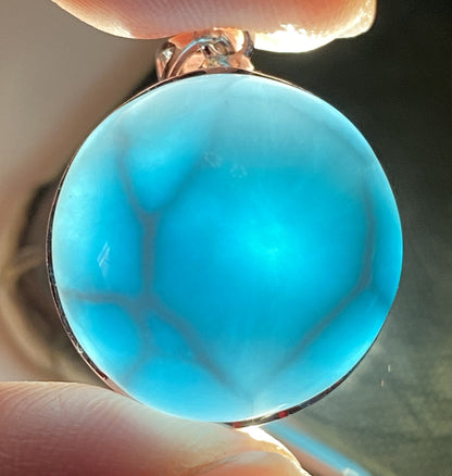 Larimar,AAAA Natural Dominican Larimar Pendant,Larimar Bracelet,Anniversary Gift, Larimar Jewelry,SilverJewelry ET380