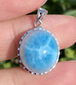 Larimar,AAAA Natural Dominican Larimar Pendant,Larimar Bracelet,Anniversary Gift, Larimar Jewelry,SilverJewelry ET381