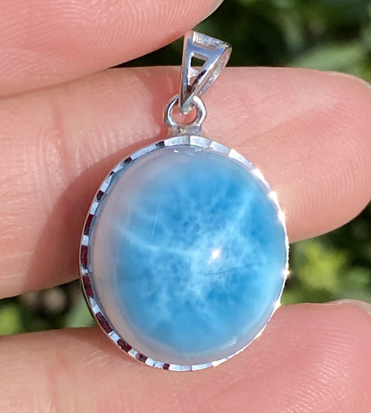 Larimar,AAAA Natural Dominican Larimar Pendant,Larimar Bracelet,Anniversary Gift, Larimar Jewelry,SilverJewelry ET381