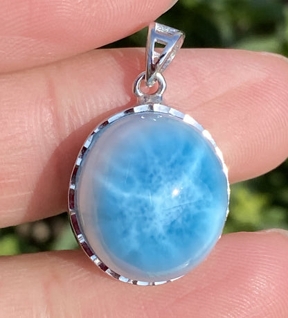 Larimar,AAAA Natural Dominican Larimar Pendant,Larimar Bracelet,Anniversary Gift, Larimar Jewelry,SilverJewelry ET381