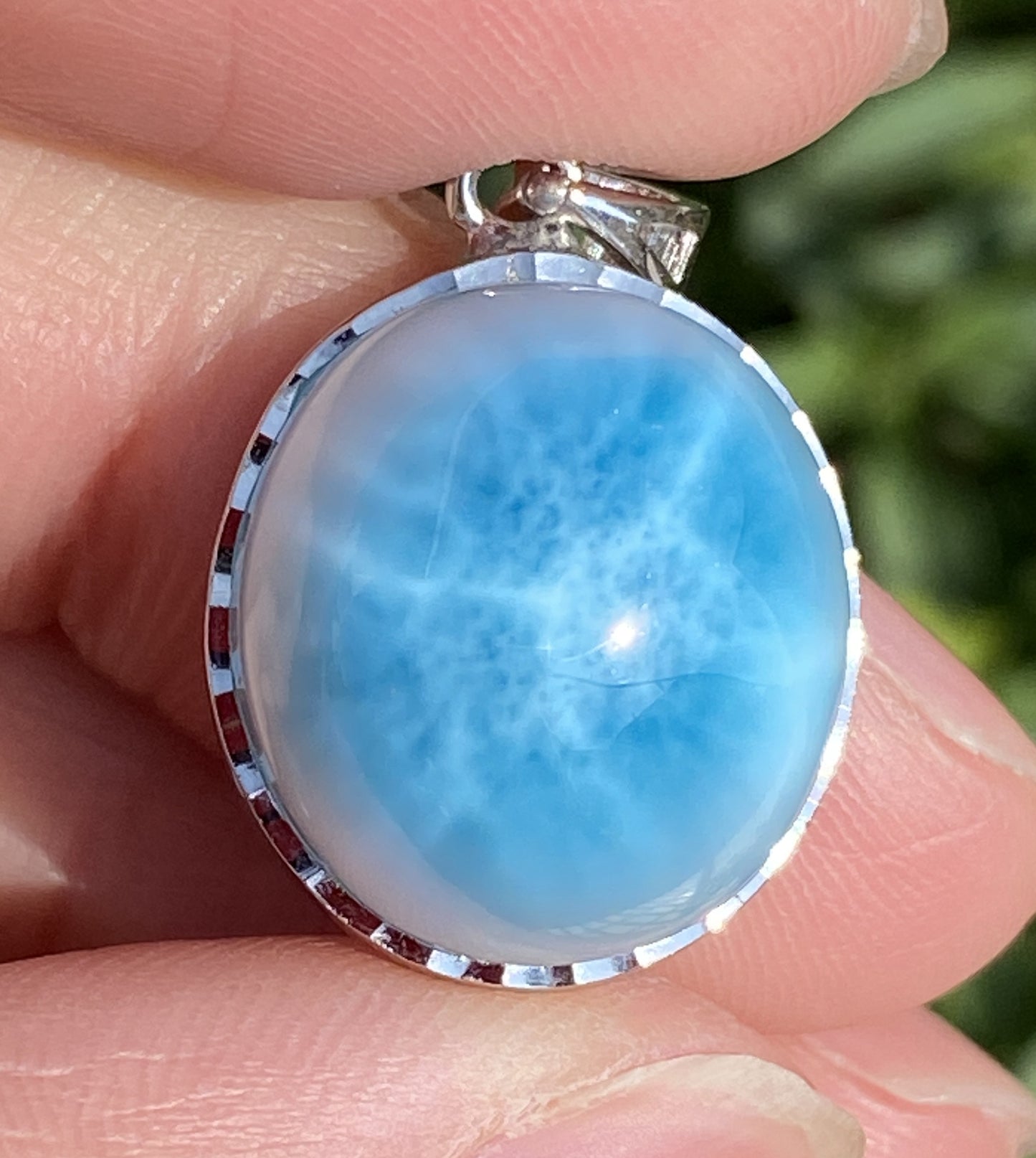 Larimar,AAAA Natural Dominican Larimar Pendant,Larimar Bracelet,Anniversary Gift, Larimar Jewelry,SilverJewelry ET381