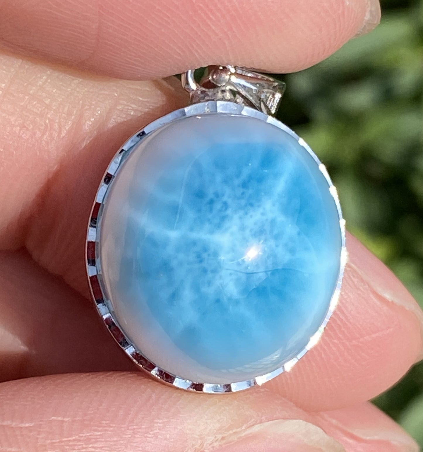 Larimar,AAAA Natural Dominican Larimar Pendant,Larimar Bracelet,Anniversary Gift, Larimar Jewelry,SilverJewelry ET381