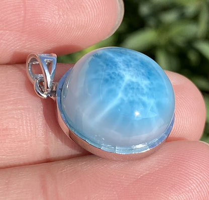 Larimar,AAAA Natural Dominican Larimar Pendant,Larimar Bracelet,Anniversary Gift, Larimar Jewelry,SilverJewelry ET381