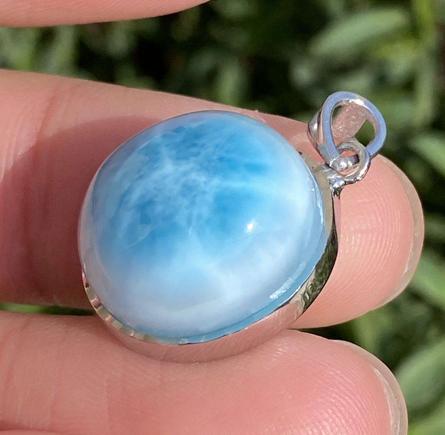 Larimar,AAAA Natural Dominican Larimar Pendant,Larimar Bracelet,Anniversary Gift, Larimar Jewelry,SilverJewelry ET381