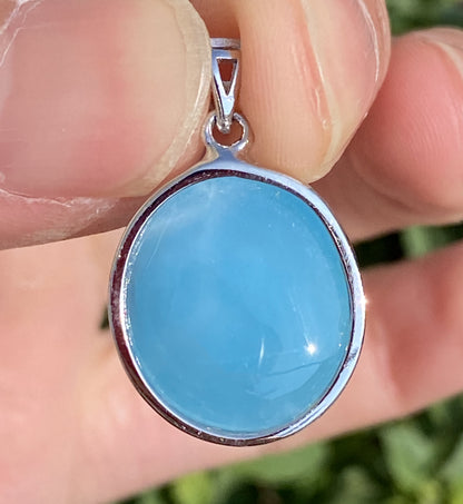 Larimar,AAAA Natural Dominican Larimar Pendant,Larimar Bracelet,Anniversary Gift, Larimar Jewelry,SilverJewelry ET381