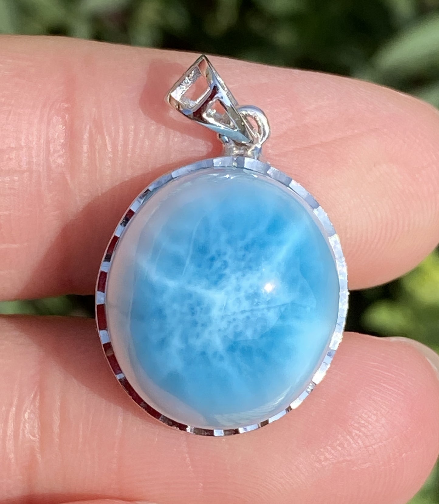 Larimar,AAAA Natural Dominican Larimar Pendant,Larimar Bracelet,Anniversary Gift, Larimar Jewelry,SilverJewelry ET381