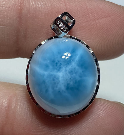 Larimar,AAAA Natural Dominican Larimar Pendant,Larimar Bracelet,Anniversary Gift, Larimar Jewelry,SilverJewelry ET381