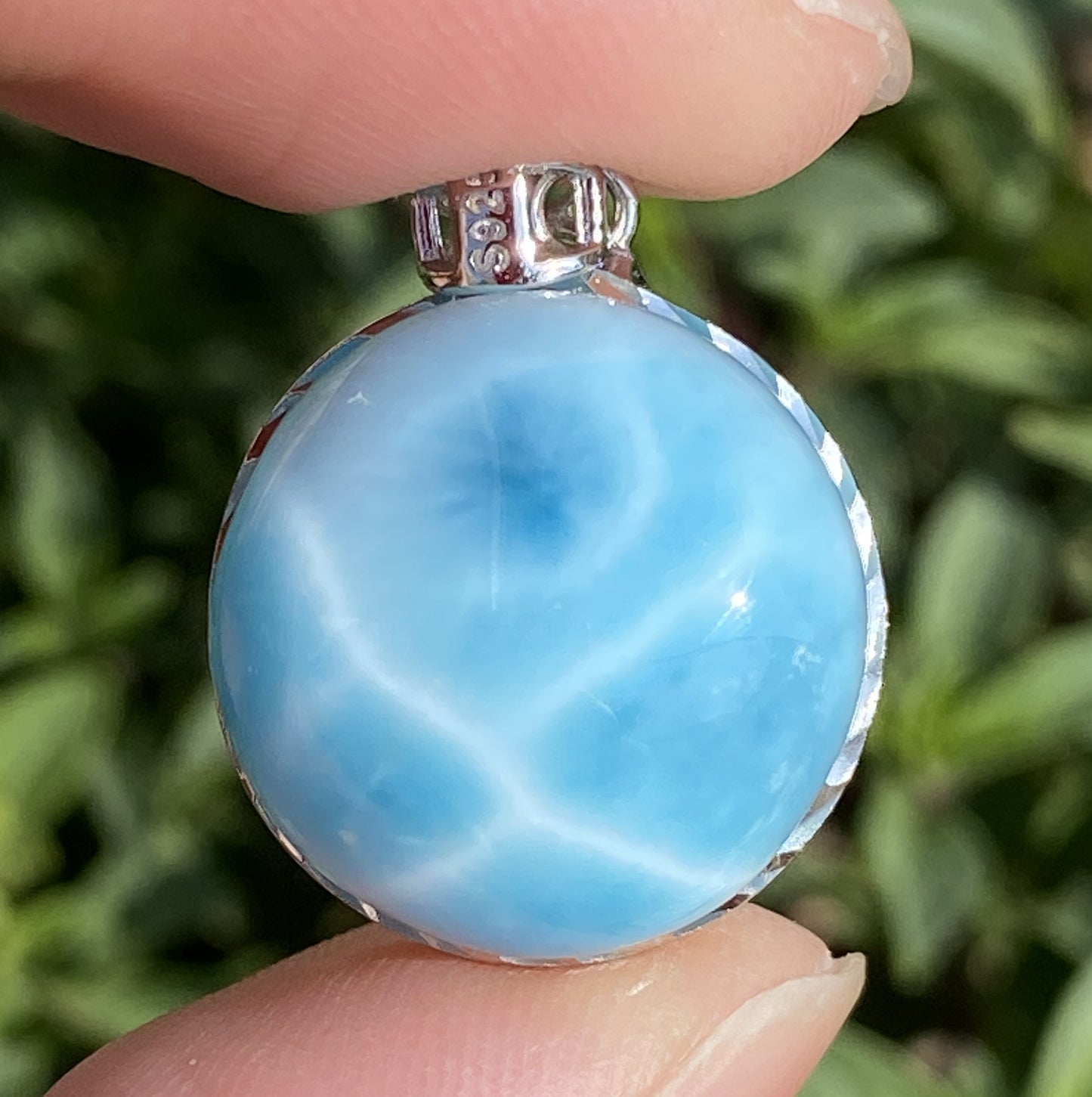 Larimar,AAAA Natural Dominican Larimar Pendant,Larimar Bracelet,Anniversary Gift, Larimar Jewelry,SilverJewelry ET386