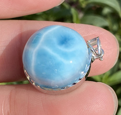 Larimar,AAAA Natural Dominican Larimar Pendant,Larimar Bracelet,Anniversary Gift, Larimar Jewelry,SilverJewelry ET386