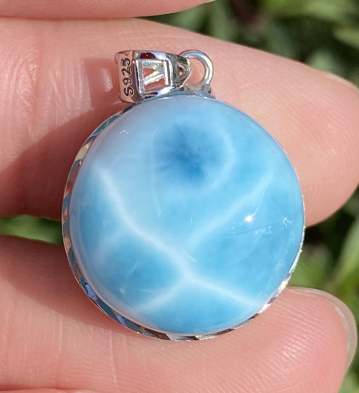 Larimar,AAAA Natural Dominican Larimar Pendant,Larimar Bracelet,Anniversary Gift, Larimar Jewelry,SilverJewelry ET386