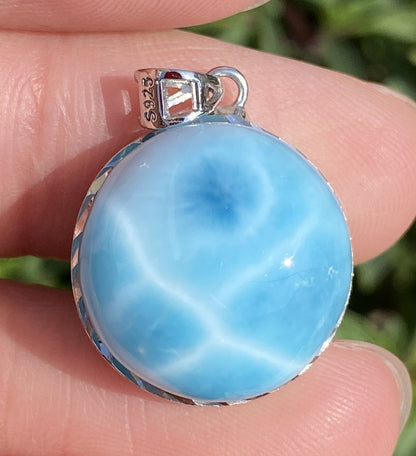 Larimar,AAAA Natural Dominican Larimar Pendant,Larimar Bracelet,Anniversary Gift, Larimar Jewelry,SilverJewelry ET386