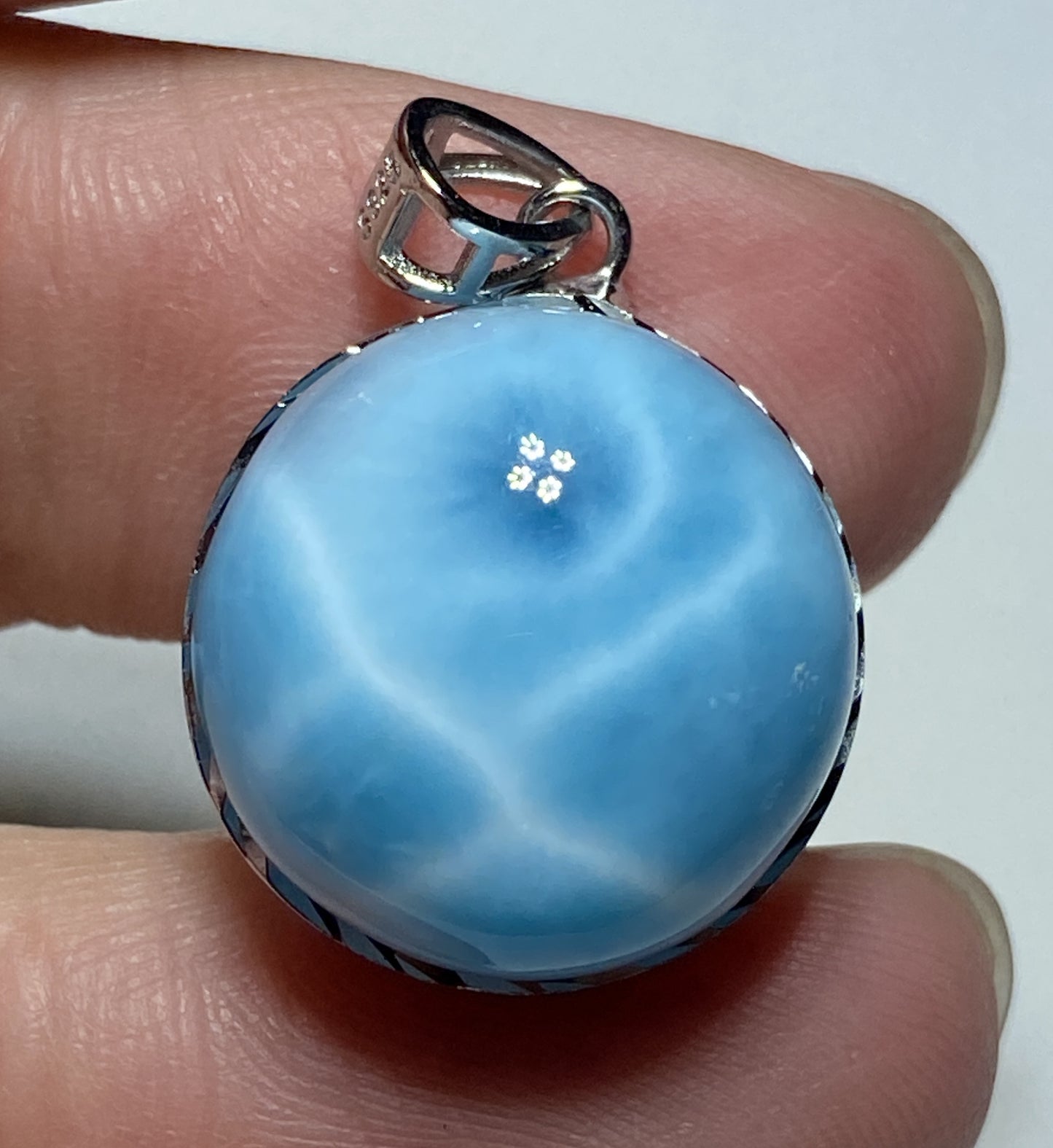 Larimar,AAAA Natural Dominican Larimar Pendant,Larimar Bracelet,Anniversary Gift, Larimar Jewelry,SilverJewelry ET386