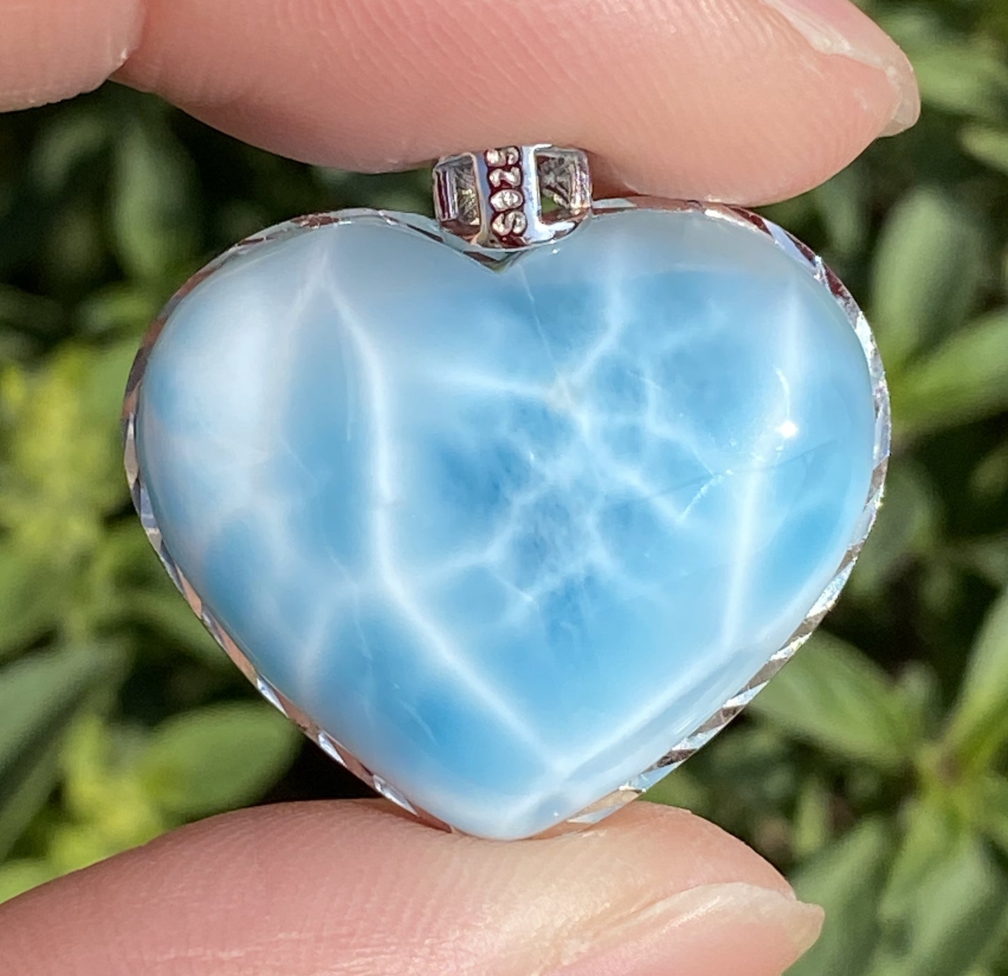 Larimar,AAAA Natural Dominican Larimar Pendant,Larimar Bracelet,Anniversary Gift, Larimar Jewelry,SilverJewelry,Birthday Gifts ET388