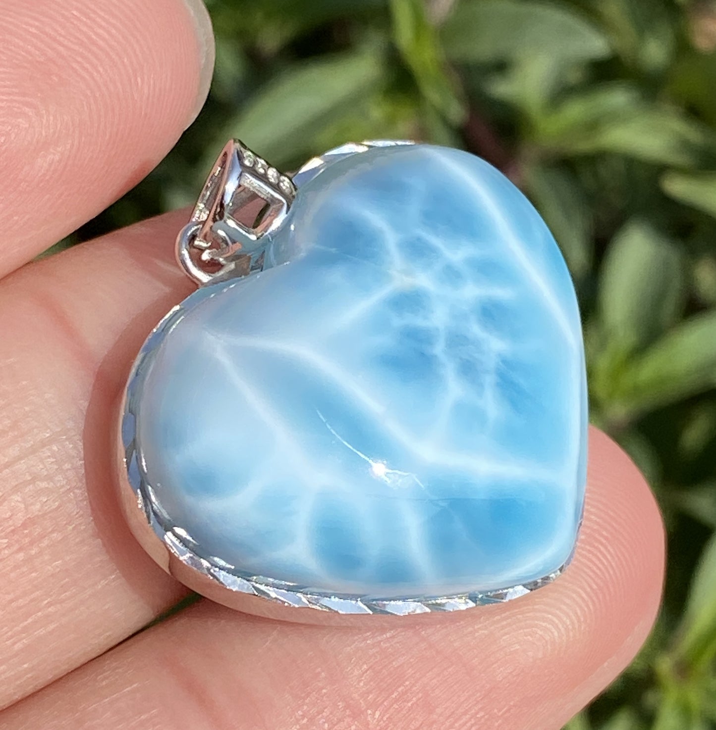 Larimar,AAAA Natural Dominican Larimar Pendant,Larimar Bracelet,Anniversary Gift, Larimar Jewelry,SilverJewelry,Birthday Gifts ET388