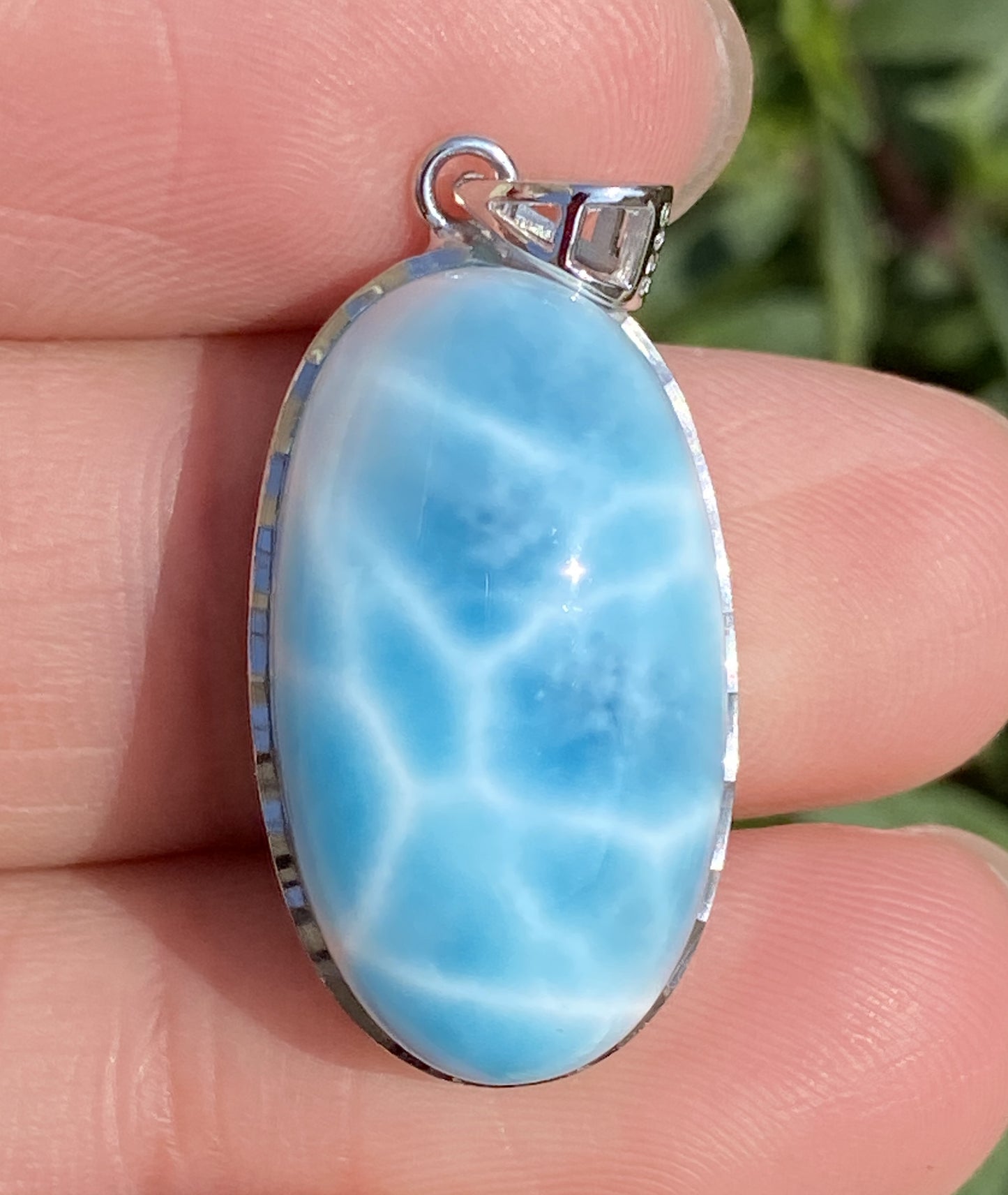 Larimar,AAAA Natural Dominican Larimar Pendant,Larimar Bracelet,Anniversary Gift, Larimar Jewelry,SilverJewelry ET393