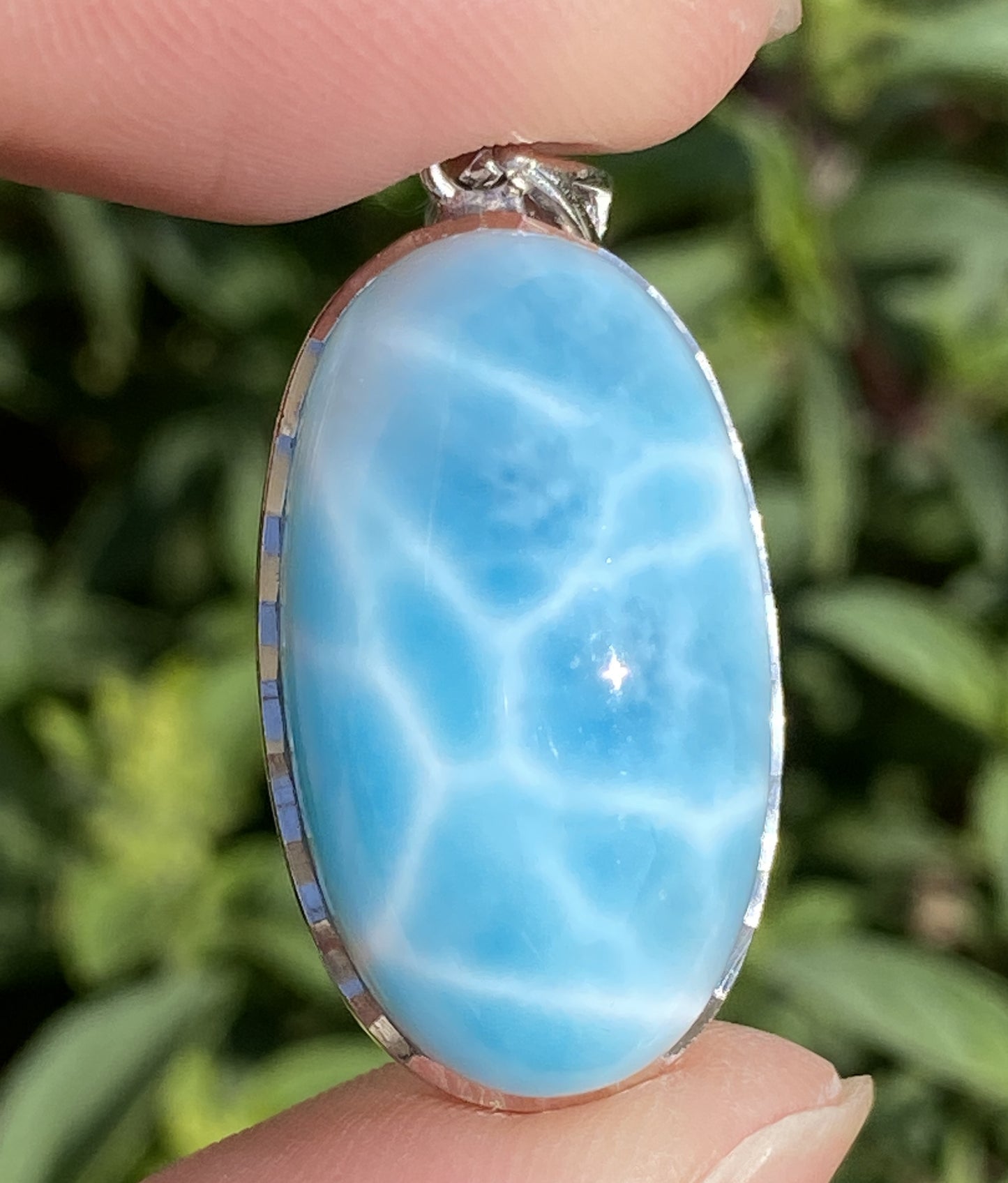 Larimar,AAAA Natural Dominican Larimar Pendant,Larimar Bracelet,Anniversary Gift, Larimar Jewelry,SilverJewelry ET393