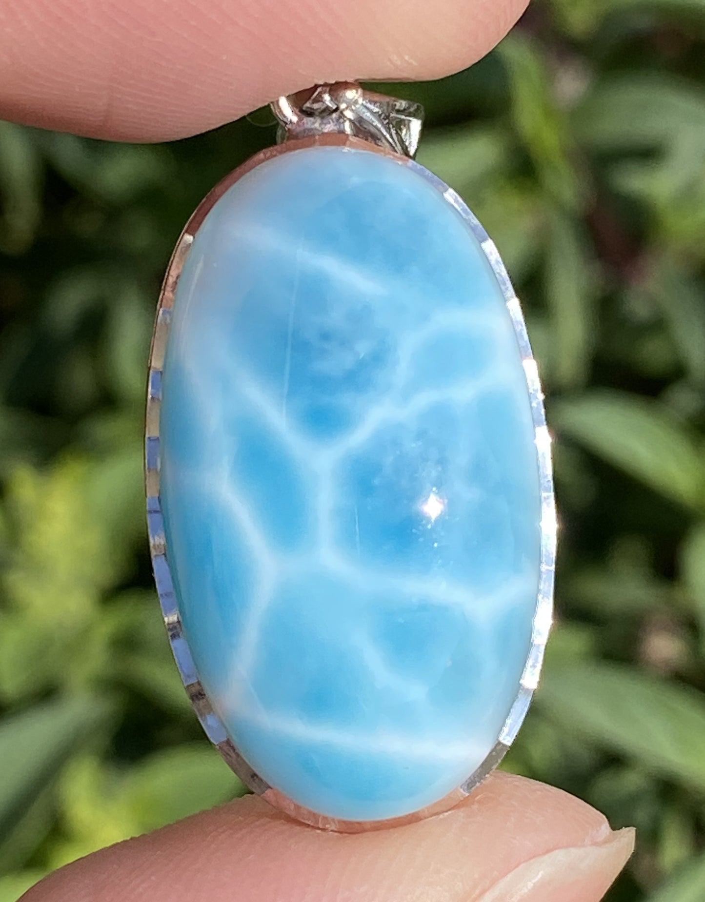 Larimar,AAAA Natural Dominican Larimar Pendant,Larimar Bracelet,Anniversary Gift, Larimar Jewelry,SilverJewelry ET393