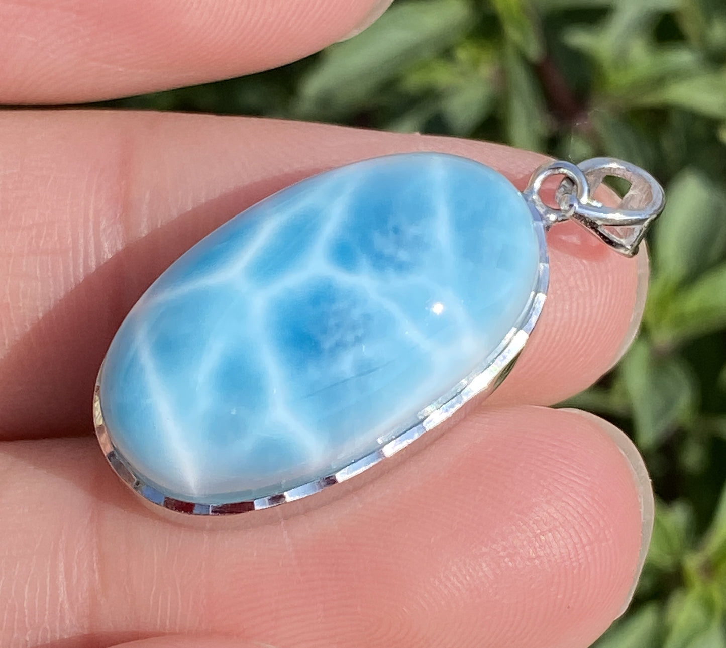 Larimar,AAAA Natural Dominican Larimar Pendant,Larimar Bracelet,Anniversary Gift, Larimar Jewelry,SilverJewelry ET393