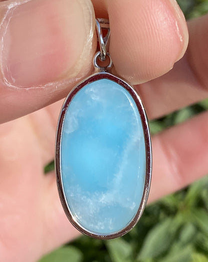 Larimar,AAAA Natural Dominican Larimar Pendant,Larimar Bracelet,Anniversary Gift, Larimar Jewelry,SilverJewelry ET393