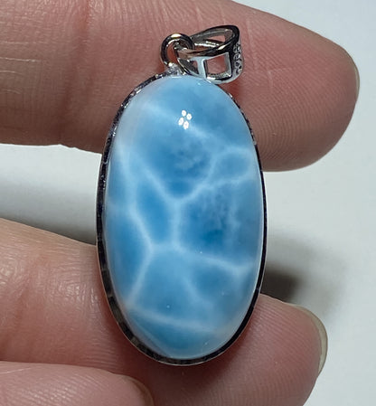 Larimar,AAAA Natural Dominican Larimar Pendant,Larimar Bracelet,Anniversary Gift, Larimar Jewelry,SilverJewelry ET393