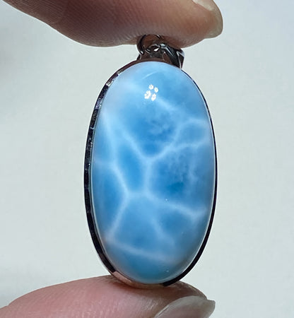 Larimar,AAAA Natural Dominican Larimar Pendant,Larimar Bracelet,Anniversary Gift, Larimar Jewelry,SilverJewelry ET393