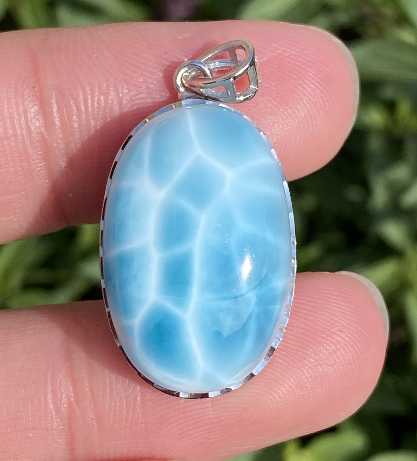 Larimar,AAAA Natural Dominican Larimar Pendant,Larimar Bracelet,Anniversary Gift, Larimar Jewelry,SilverJewelry ET397