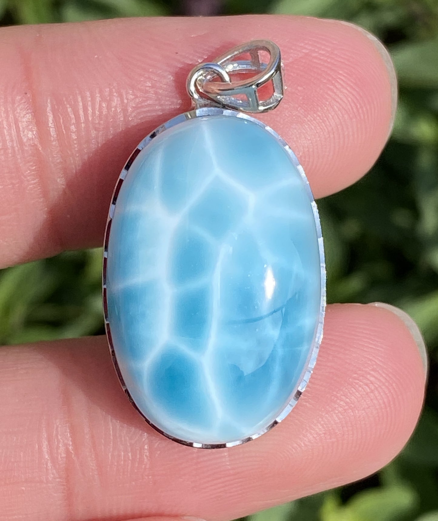 Larimar,AAAA Natural Dominican Larimar Pendant,Larimar Bracelet,Anniversary Gift, Larimar Jewelry,SilverJewelry ET397