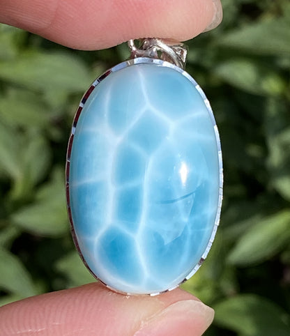 Larimar,AAAA Natural Dominican Larimar Pendant,Larimar Bracelet,Anniversary Gift, Larimar Jewelry,SilverJewelry ET397