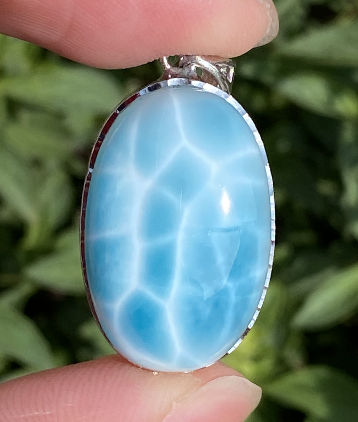 Larimar,AAAA Natural Dominican Larimar Pendant,Larimar Bracelet,Anniversary Gift, Larimar Jewelry,SilverJewelry ET397