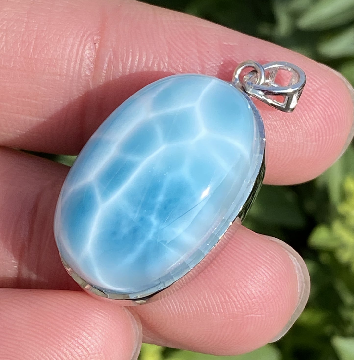 Larimar,AAAA Natural Dominican Larimar Pendant,Larimar Bracelet,Anniversary Gift, Larimar Jewelry,SilverJewelry ET397