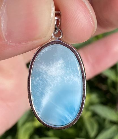 Larimar,AAAA Natural Dominican Larimar Pendant,Larimar Bracelet,Anniversary Gift, Larimar Jewelry,SilverJewelry ET397