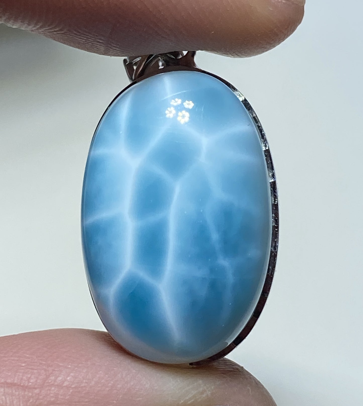 Larimar,AAAA Natural Dominican Larimar Pendant,Larimar Bracelet,Anniversary Gift, Larimar Jewelry,SilverJewelry ET397