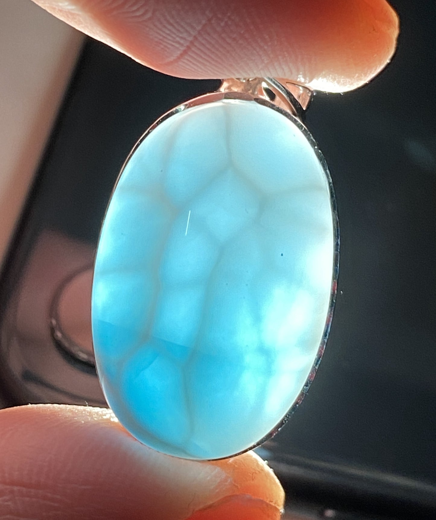 Larimar,AAAA Natural Dominican Larimar Pendant,Larimar Bracelet,Anniversary Gift, Larimar Jewelry,SilverJewelry ET397