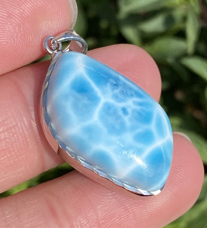 AAAA+ Natural Authentic Dominican Larimar Pendant,Gems Jewelry,Gems Pendant,Crystal Pendant,ET399