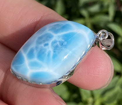 AAAA+ Natural Authentic Dominican Larimar Pendant,Gems Jewelry,Gems Pendant,Crystal Pendant,ET399