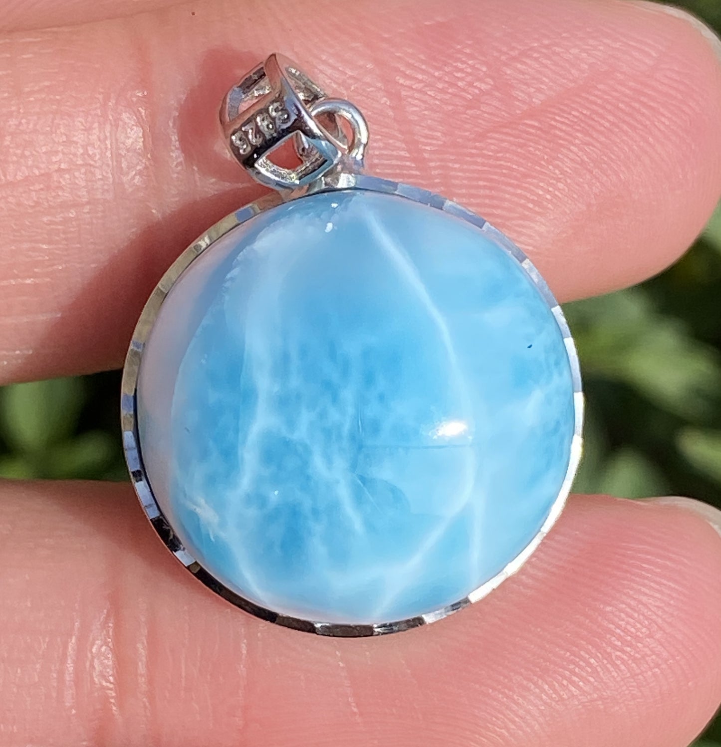 Larimar,AAAA Natural Dominican Larimar Pendant,Larimar Bracelet,Anniversary Gift, Larimar Jewelry,SilverJewelry ET402