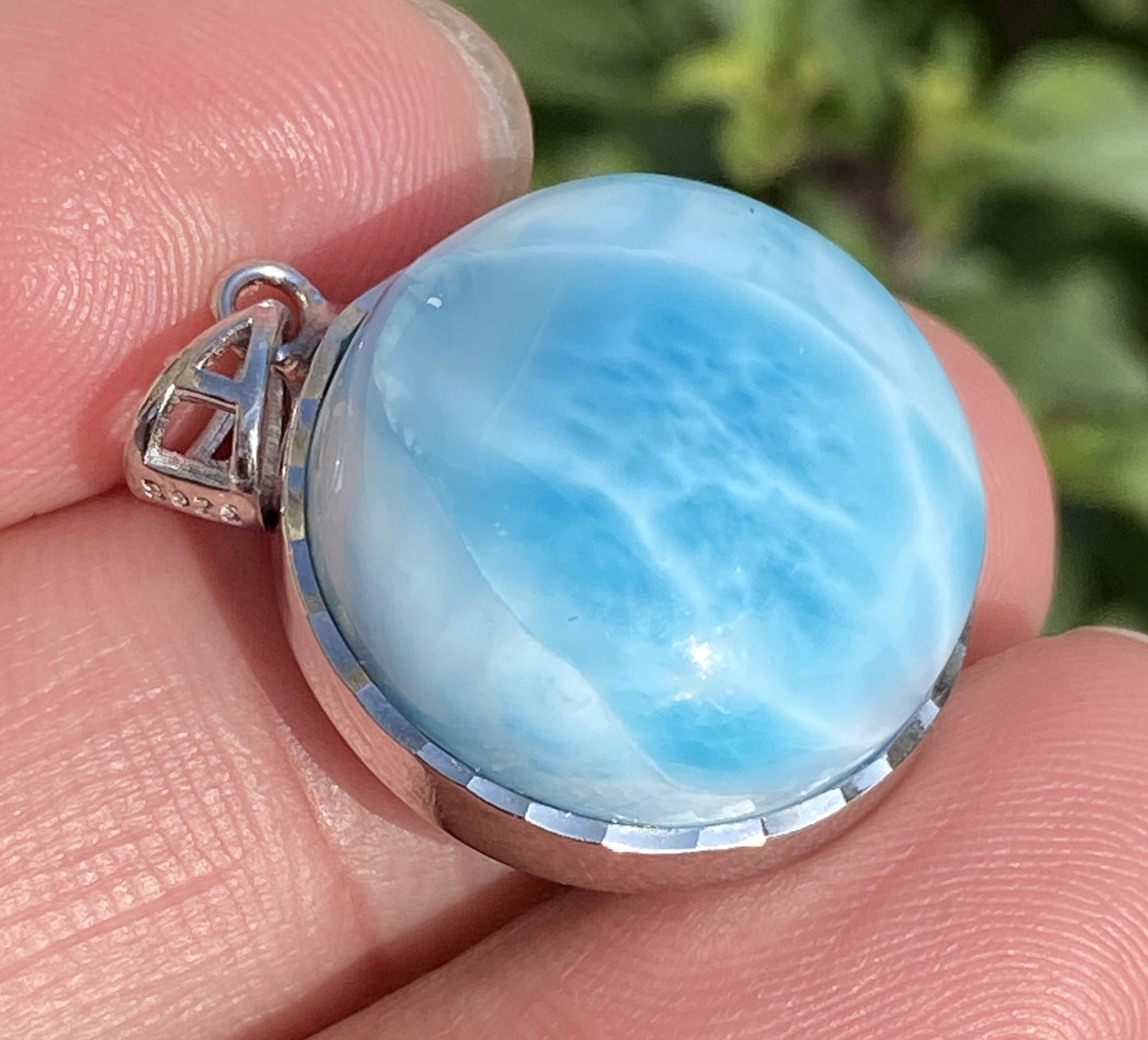 Larimar,AAAA Natural Dominican Larimar Pendant,Larimar Bracelet,Anniversary Gift, Larimar Jewelry,SilverJewelry ET402