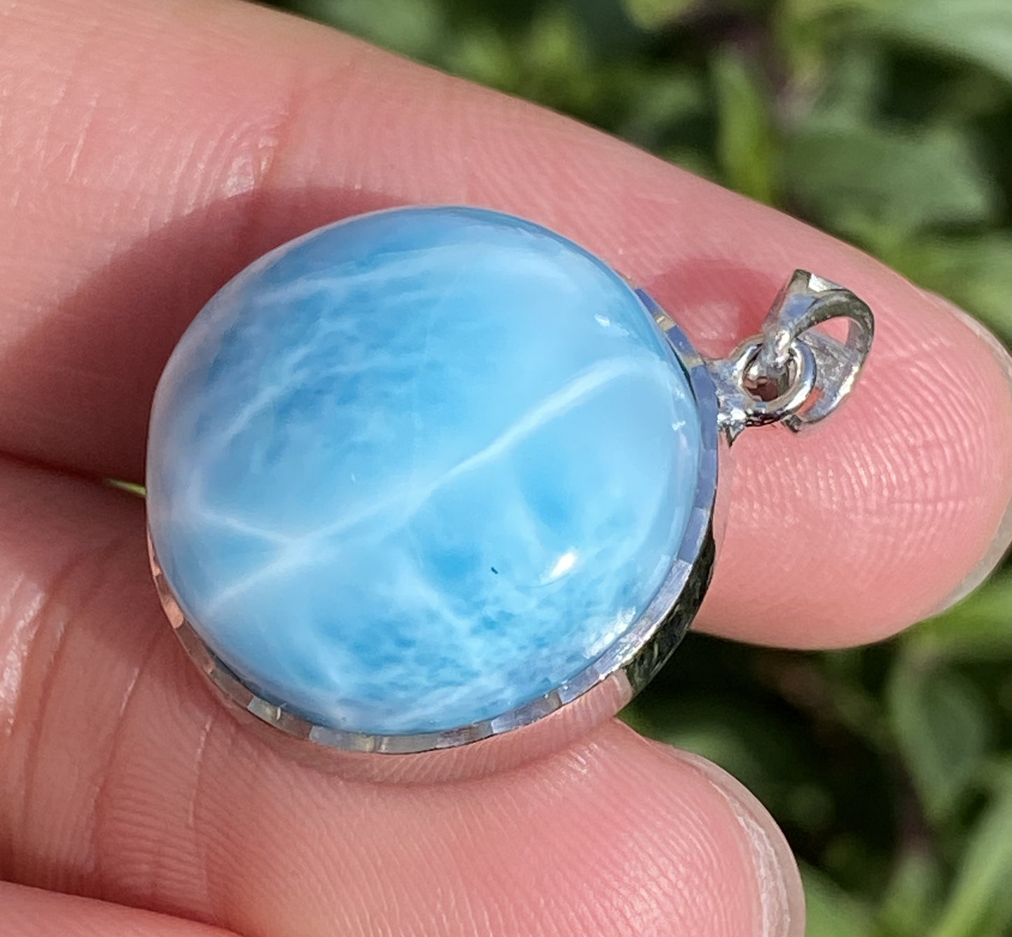 Larimar,AAAA Natural Dominican Larimar Pendant,Larimar Bracelet,Anniversary Gift, Larimar Jewelry,SilverJewelry ET402