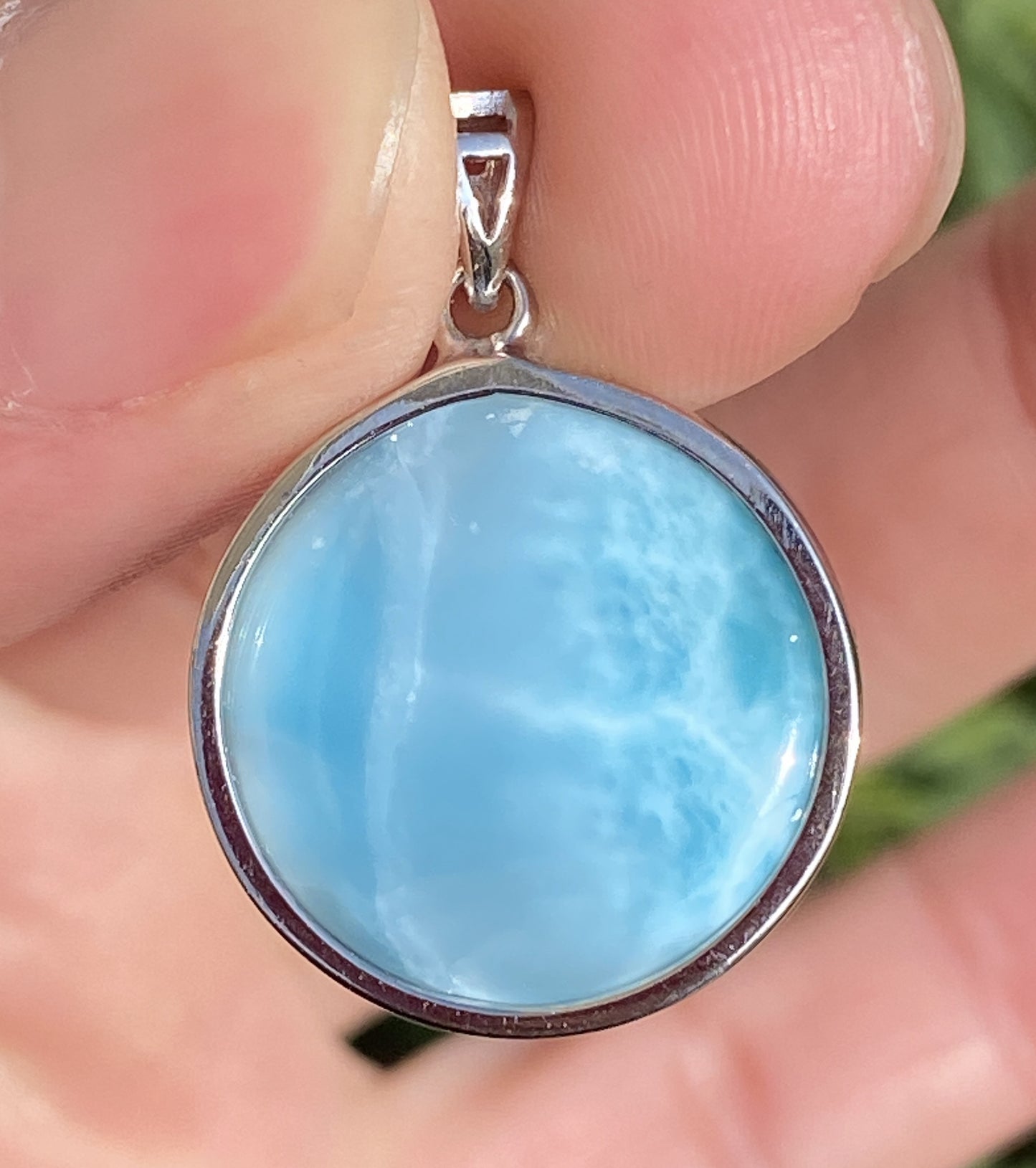 Larimar,AAAA Natural Dominican Larimar Pendant,Larimar Bracelet,Anniversary Gift, Larimar Jewelry,SilverJewelry ET402