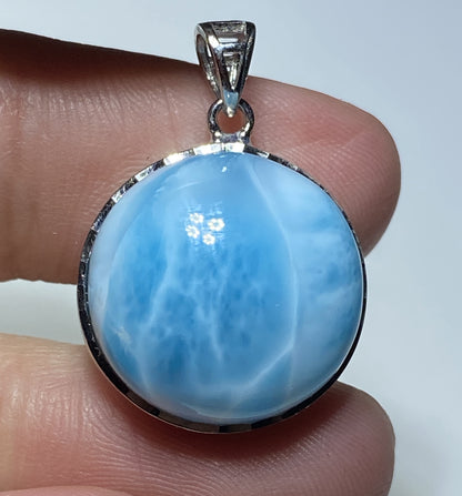 Larimar,AAAA Natural Dominican Larimar Pendant,Larimar Bracelet,Anniversary Gift, Larimar Jewelry,SilverJewelry ET402