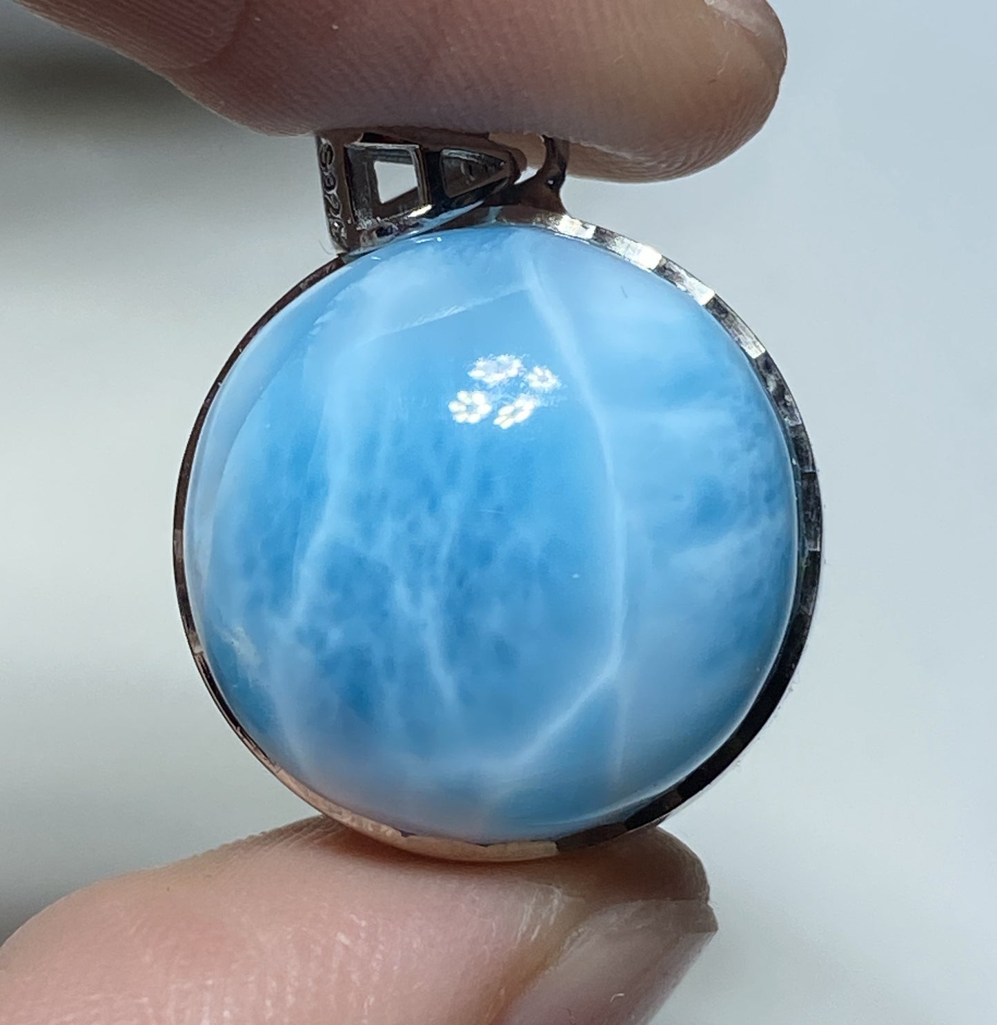 Larimar,AAAA Natural Dominican Larimar Pendant,Larimar Bracelet,Anniversary Gift, Larimar Jewelry,SilverJewelry ET402