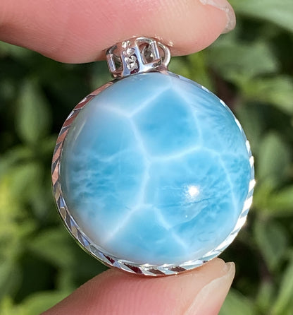 Larimar,AAAA Natural Dominican Larimar Pendant,Larimar Bracelet,Anniversary Gift, Larimar Jewelry,SilverJewelry,Birthday Gifts ET403